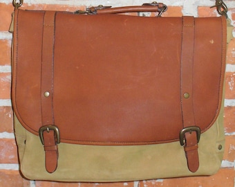 Nu Buck Leather Messenger Bag