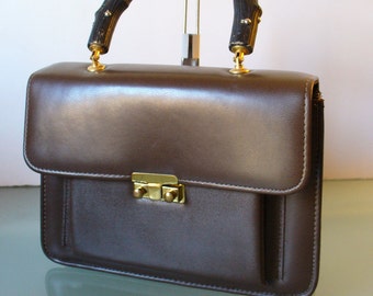 Vintage Brown  Mod Accordion  Hand Bag