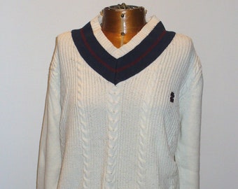 Vintage Izod Cotton Tennis Sweater Size S