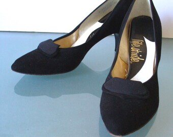 Vintage Lifestride Suede Heels With Grossgrain Detail Size 8N US
