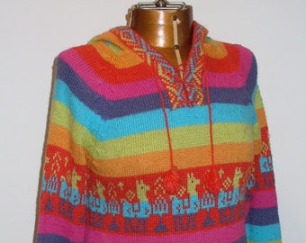 Vintage  Poet Peasant Boho Front Lace Sweater