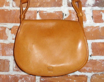 Vachetta Leather Crossbody Saddle Bag