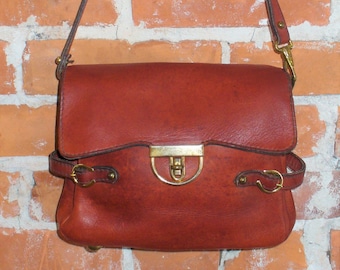 Vintage Davey's Rugged Leather Bohemian Shoulder Bag