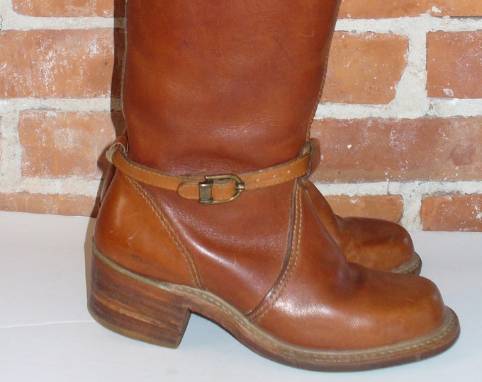 Featured listing image: Vintage Bort Carleton Whiskey Leather  Boho Campus Boots Size 5.5 US