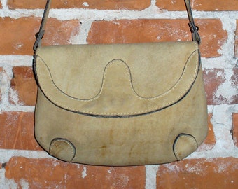 Vintage Davey's Rugged Leather Bohemian Shoulder Bag