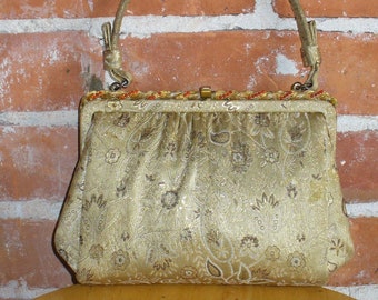 Vintage Lester Bag Gold Brocade Bag