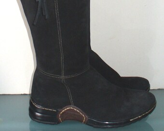 Vintage Sofft Black Suede Boho Boots Size 6 M