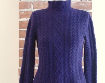 Ralph Lauren Wool & Angora Royal Purple Sweater Size PS