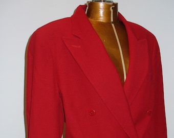 Ralph Lauren Lipstick Red Double Breasted Wool  Jacket Size 12