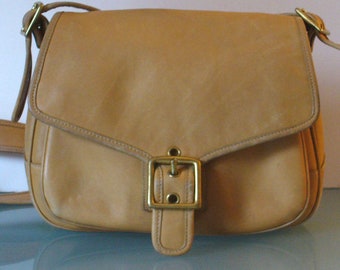 Vintage Caramel Coach Cross Body Saddle Bag