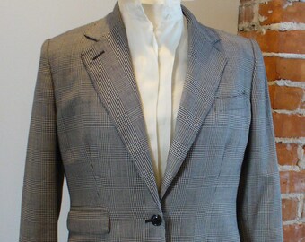 Ralph Lauren Navy Blue Glen Plaid  Jacket Size 6