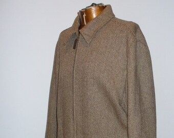 Ralph Lauren Herringbone Tweed Wool Equestrian Jacket Size 12