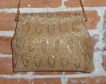 Vintage Gold Beaded Evening Bag by Stephen Chu