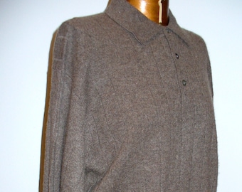 Vintage John Ashford Cashmere Henley Sweater Size M