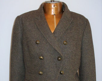 Vintage Banana Republic Herringbone Military Style Jacket Size 6