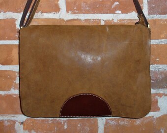 Distressed Leather Messenger Bag
