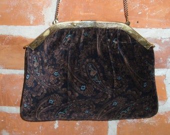 Vintage Paisley Velvet Shoulderbag