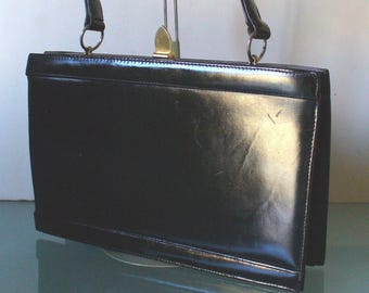 Vintage Dofan Licorice Black  Handbag Made in France