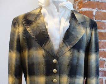 Escada Margaretha Lay Made in Germany Plaid Jacket  Size 44