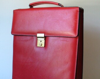 Cherry Red Tall Breifcase Style Bag