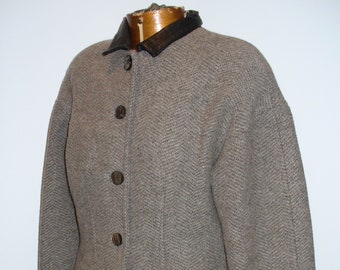 Vintage Brown Herringbone Tweed Isabella Jacket