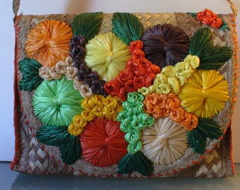 Vintage Woven Wicker  Shoulder Bag
