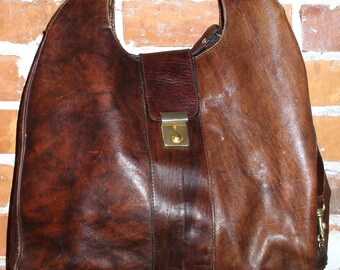 Made in Uruguay Large Brown Hobo Bag