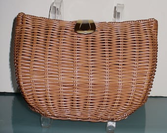 Vintage ADG Made in Hong Kong Wicker Evening Bag