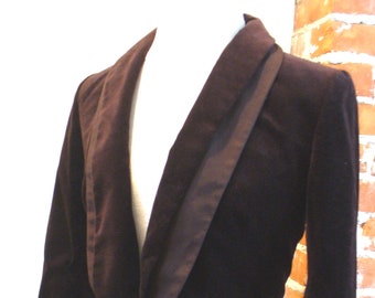 Ann Taylor Burgundy Velvet Tuxedo Jacket Size 4