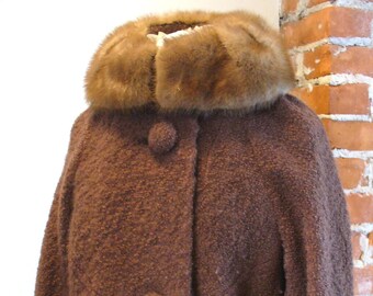 Vintage Davids Mohair Jacket with Mink Collar