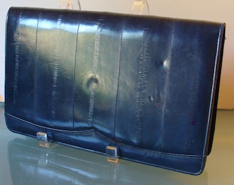Vintage Blue Eel Skin Clutch