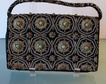 Vintage Zardozi Embroidery Velvet Clutch Bag