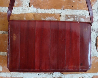 Vintage Red Eel Skin Clutch