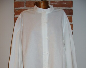 Vintage  Mandarin Collar Ladies Large Shirt