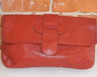 Vintage Davey's Rugged Leather Bohemian Clutch Bag