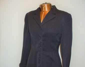 Vintage 1940's Navy Blue Wasp Waist Jacket