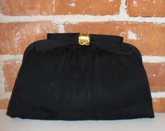 Vintage After Five Clutch Bag With Bow Detail