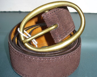 Vintage Polo Ralph Lauren Heavy Brown Suede Belt Size M