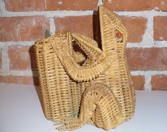 Vintage Wicker Frog Pen Holder Ala Princess Diana