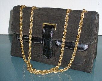 Vintage Block Chain Handled Shoulder Bag