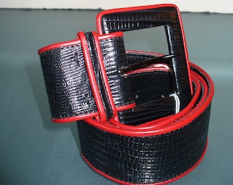 Vintage Yves Saint Laurent Faux Lizard  Belt Size M