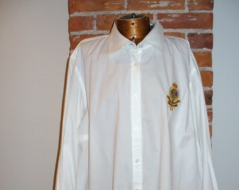 Vintage  Ralph Lauren Ladies Crested Logo Shirt Size 3X