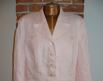 Ralph Lauren Pink Linen Ladies Jacket Size 12