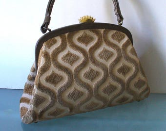 Vintage Fabrique Cut Velvet Handbag