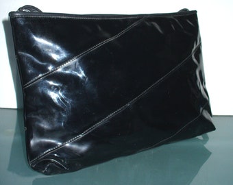 Vintage Tadora Giant Patent Leather Clutch Bag