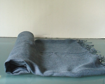 Vintage Gray Wool Wrap Scarf
