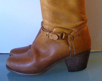 Whiskey Leather Vintage Boho  Campus Boots Size 7.5M US