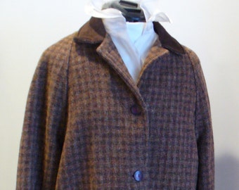 Vintage L.L. Bean Checkard Tweed Ladies Coat