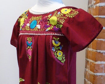 Vintage Frida Khalo Style Made In Mexico Dress