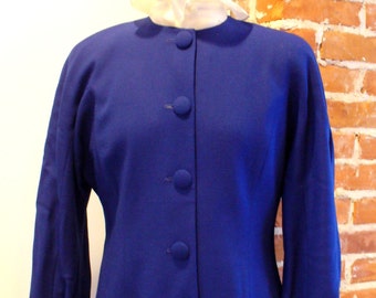 Vintage Christian Dior  Royal Blue Artist Smock Jacket Size 12